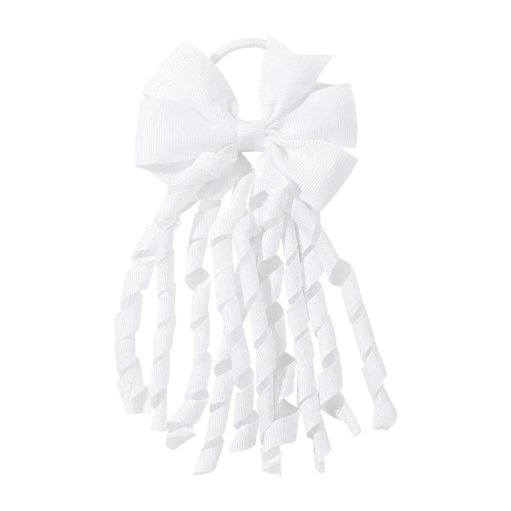BABY BOWS Girls Hair Ties Grosgrain Ribbon Curly Korker Hair Bows Elastic Rubber Bands Ponytail Holders for Children's Headwear