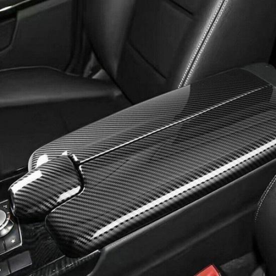 For Mercedes Benz E Class W212 2010-15 Carbon Fiber Center Armrest Box Cover ABS