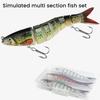 3Pcs Fishing Lures Hard Baits 3D Eyes Realistic Looking Vibrant Color Multi Jointed Slow Sinking Artificial Lure Fish Baits Kit