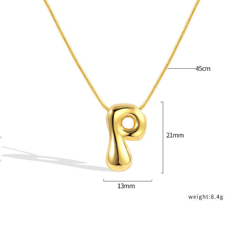 VENTFILLE 925 Sterling Silver 26 Letters Necklace For Women Gift Smooth Cute Balloon Jewelry Accessories Dropshipping Wholesale