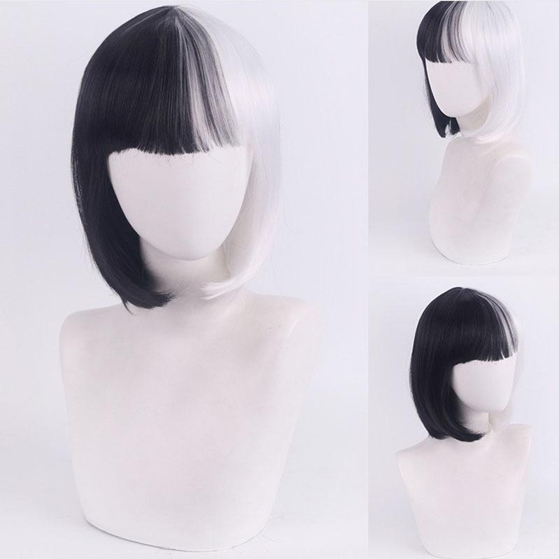 Black and White Cruella de Vil 101 Dalmatians Cosplay Wig