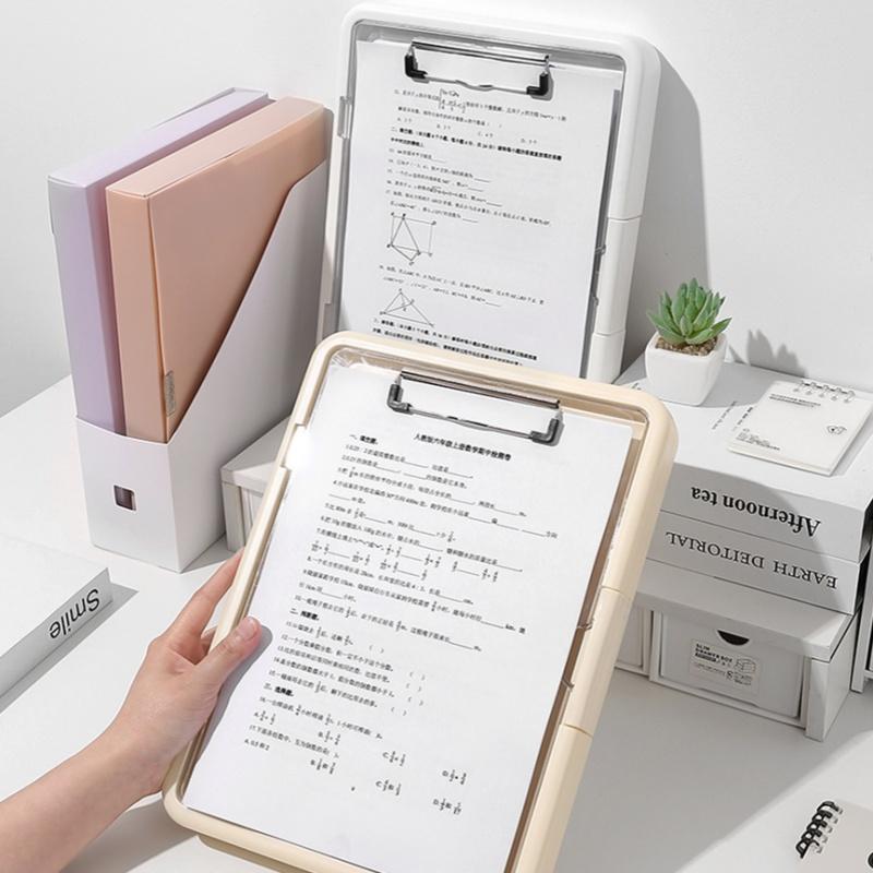 A4 Multi Function Student Folder Exam File Organizer with Clip Office Document Holder School Supplies Paper Board Storage
