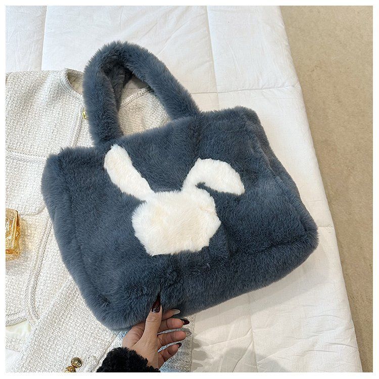 New Autumn and Winter Plush Bag Tote Bag Shoulder Large Capacity Commuter Fashion Women's Plush Bag