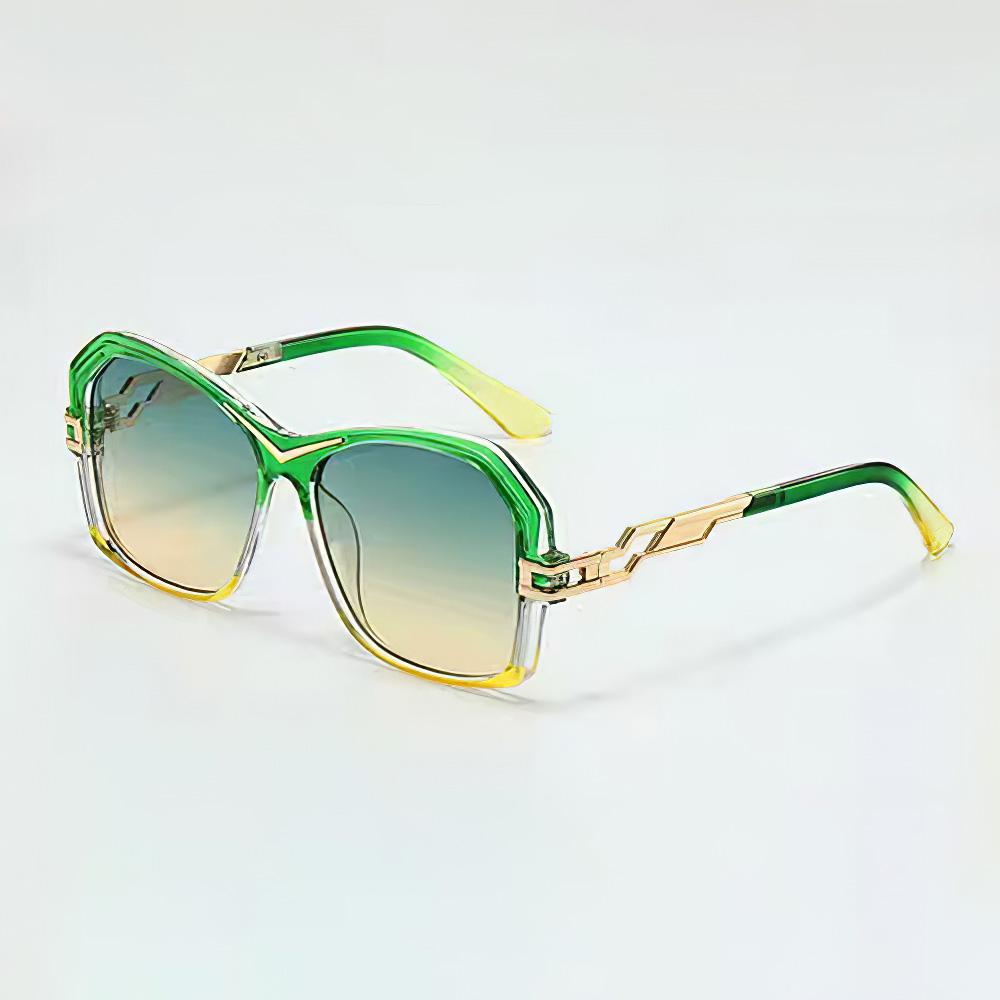 

Vintage Sunglasses For Women Green Yellow Gradient Lens Geometric Frame Glasses With Modern Design Personality Glasses Women