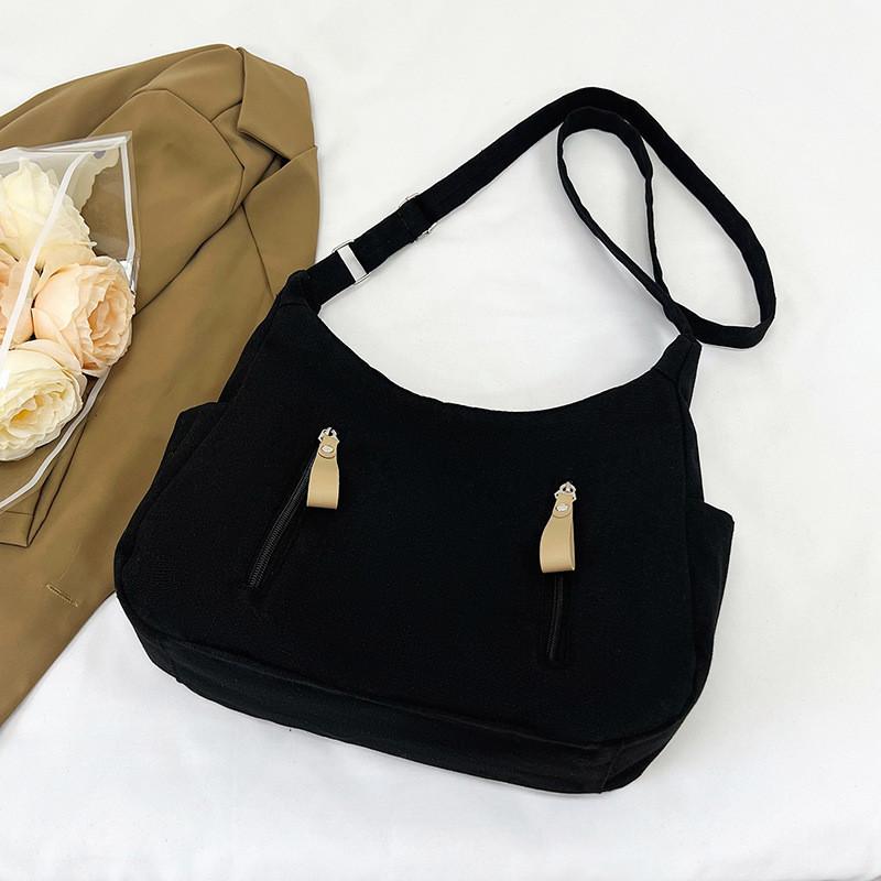 

Стильная ретро холщовая сумка-тоут для женщин с вместительным дизайном для повседневного использования чёрный