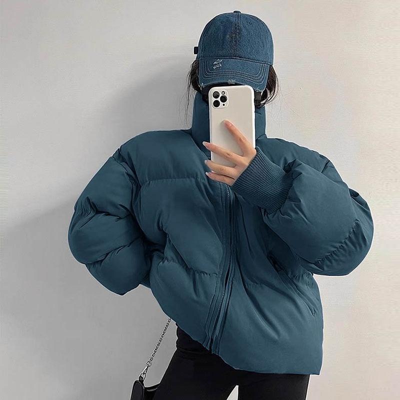 New Down Jacket Women's Short Korean Style Loose Stand Collar Casual Cotton Coat Winter Cotton Jacket