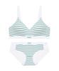 Geseueondeoweeo Striped Label Point Bra And Panty Set - Green