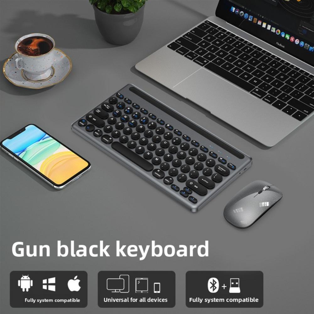 

Беспроводная Bluetooth-клавиатура, мышь, трехрежимный режим для телефона, планшета с 24G-ноутбуком, 3-канальный слот для подставки