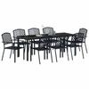 Garden Dining Set 9 pcs Anthracite Powder Coated Steel