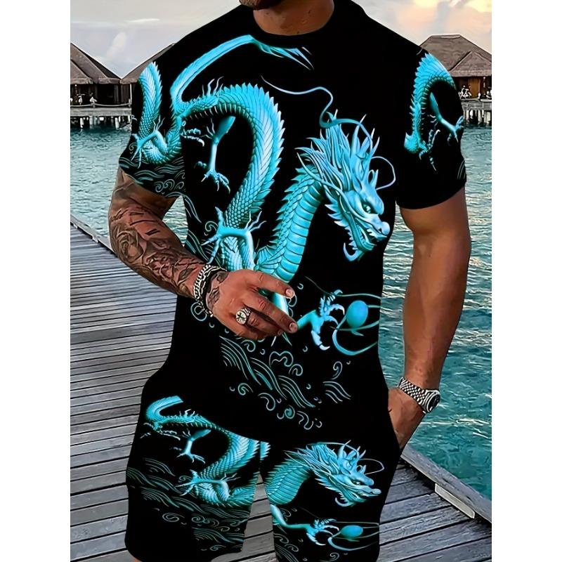 Summer Men's 3D Digital Print Set
