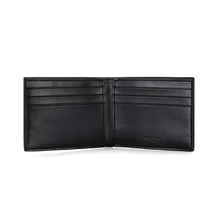 COACH Billfold Wallet PVC Wallet Men's Black Gray Blue White (Unisex) Wallets 3004 QBOH0