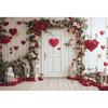 Valentine's Day Photography Backdrop White Arch Red Roses Love Heart Wedding Party Room Decor Girls Portrait Photo Background