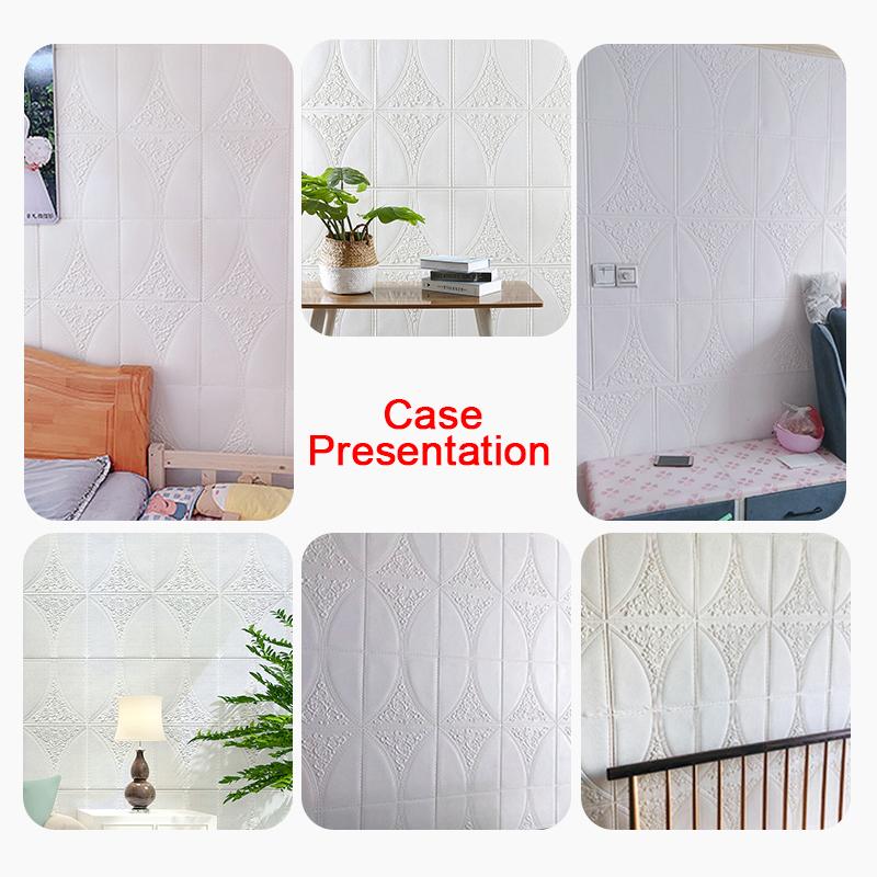 50PCs Foam Wall Paper Home Decor Self-adhesive Waterproof 3D Wall Sticker DIY Wallpaper Bricks Bedroom 35x35cm