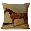 Horse Oil Painting Racehorse Mare Pattern Cushion Cover Nordic Farm Animal Design Cotton Linen Sofa Decoration Throw Pillow Case