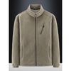 Fuzzy Sherpa Jacket for Men Casual Full Zip Stand Collar Fall Winter Warm Outwear Polar Fleece Jackets Men's Outdoor Hiking Soft Coat With Pockets
