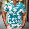 Men'S Printed T-Shirt Outdoor Retro Button Loose Long Sleeve Top