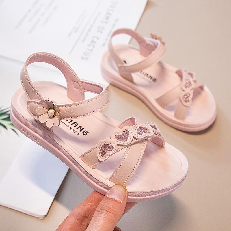 Girls Princess Sandals Summer Hollow Beach Shoes Soft Sole Sandals for Big Kids Little Girls