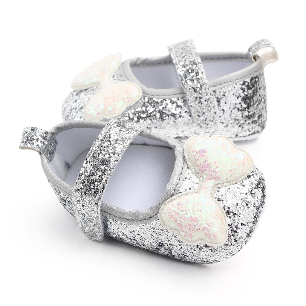 Infant Girls Indoor Soft-Soled Bow-Knot Princess Shoes Baby Walking Shoes