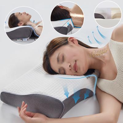 Contour Thai Latex Cervical Pillow for Neck Pain Relief Ergonomic Orthopedic Neck Support Pillow for Side Back Stomach Sleepers