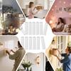 Hook And Loop Tape Hook And Loop Strips With Adhesive 12 Pieces No Punching Reusable Fastener Wall Hanger For Dormitory Garage
