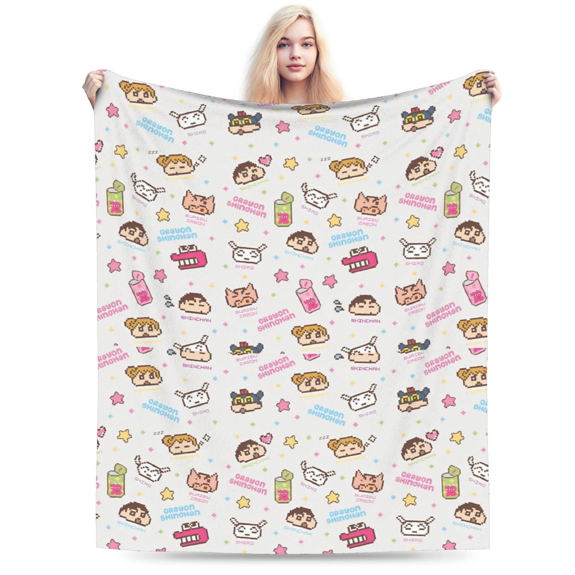 

Crayon Shin chan Anime Blanket Cartoon Fuzzy Throw Blankets Summer Air Conditioning Decoration Soft Warm Bedspreads 150x180cm