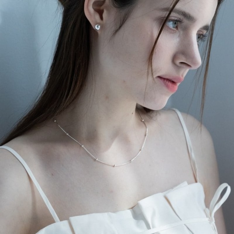 BEFORE MOONRISE [Silver 925] Snake Ball Chain Necklace SN207