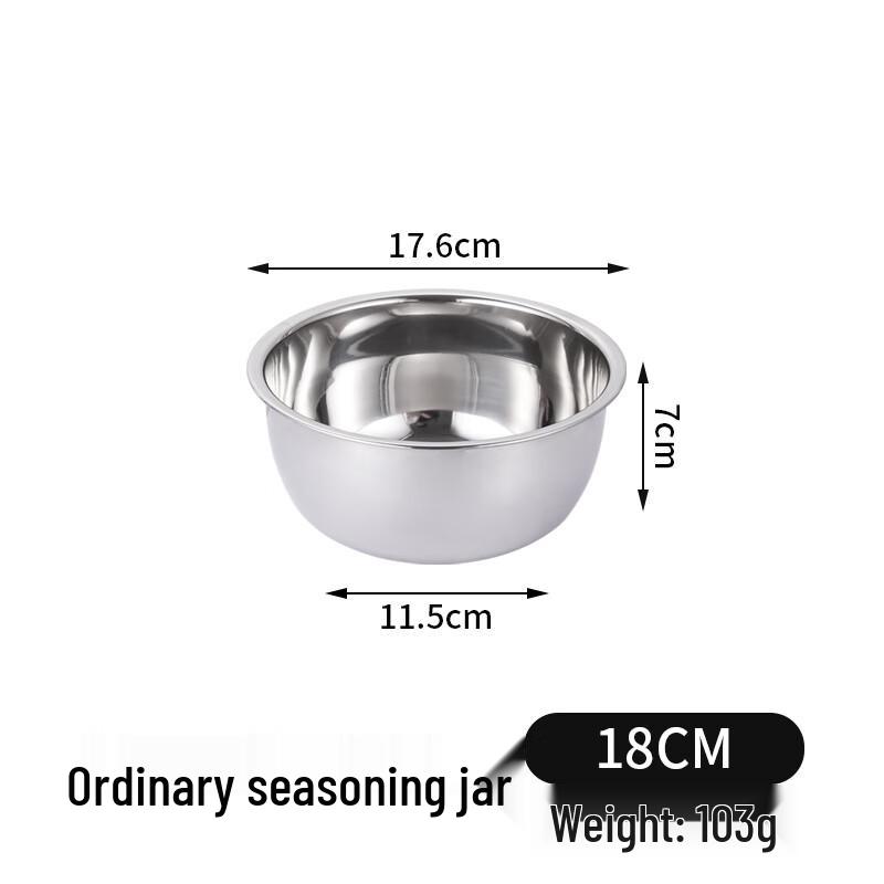MOLUONA 18cm Thickened Stainless Steel Kitchen Bowl - 10-Pack