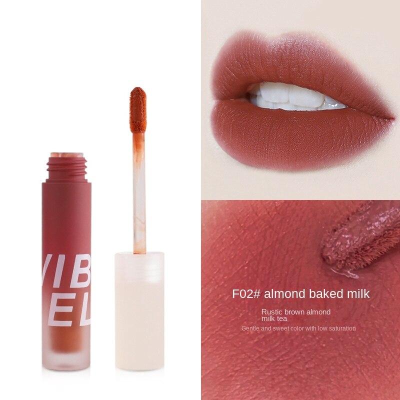 VIBELY Fumo Leggero Opaco Velluto Opaco Lip Slush Impermeabile Lunga Durata Lucidalabbra Bianco
