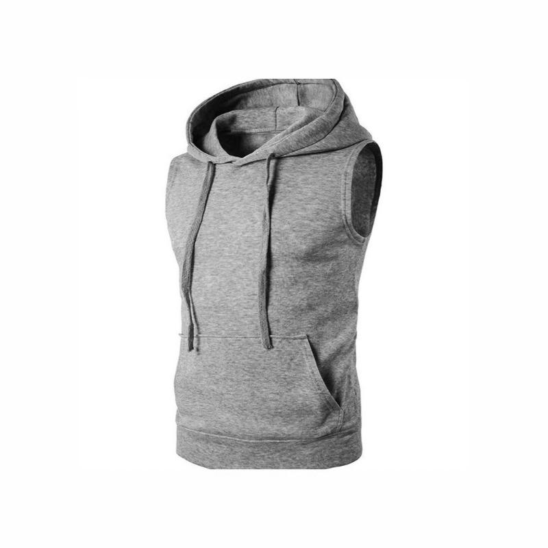 Gilet con Cappuccio da Uomo Senza Maniche con Coulisse Vestibilità Aderente Casual Palestra Allenamento Corsa Sportivo Canotte