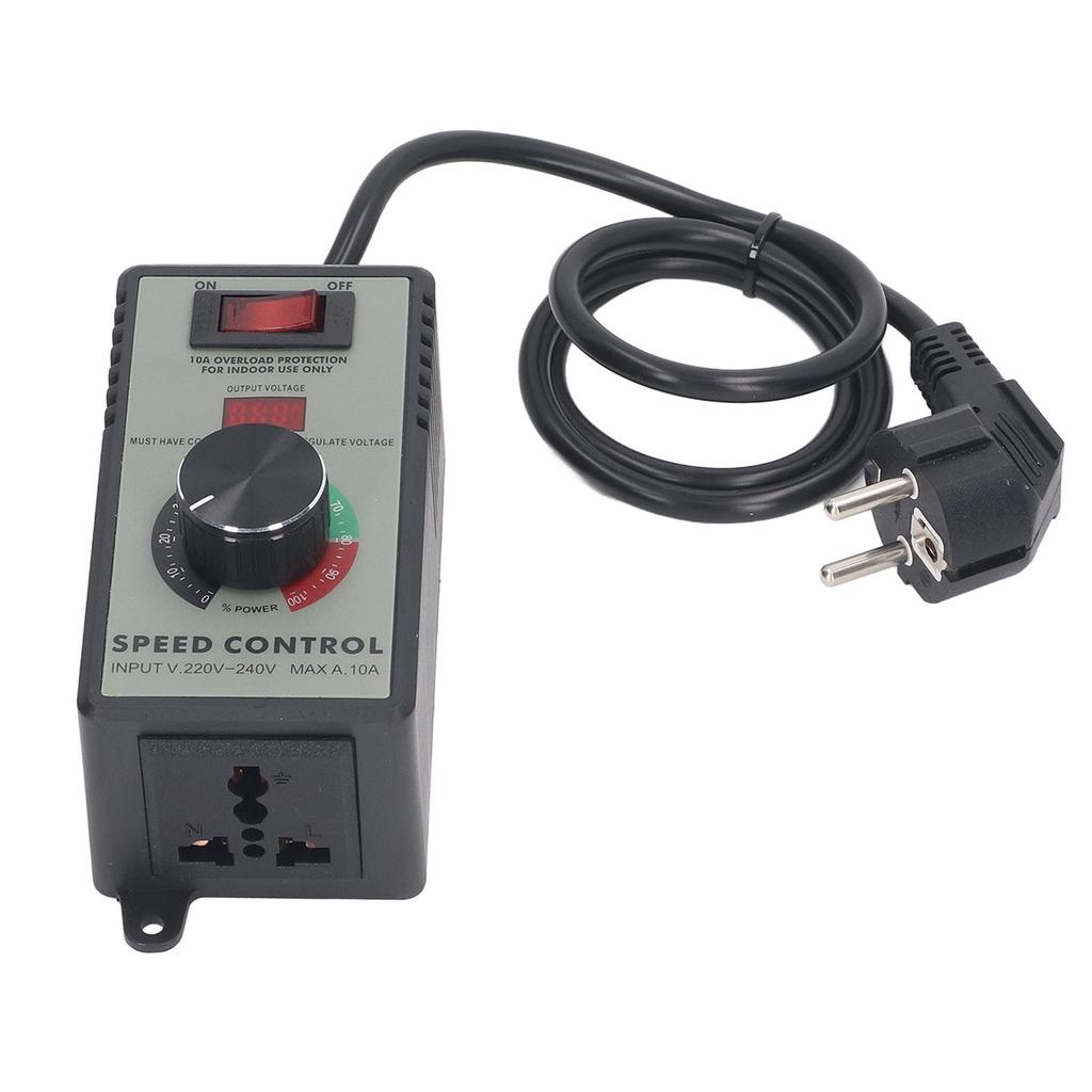 AC Motor Speed Controller Electric Fan Variable Speed Controller With 10A Universal Socket EU Plug AC220 To 240V 4000W