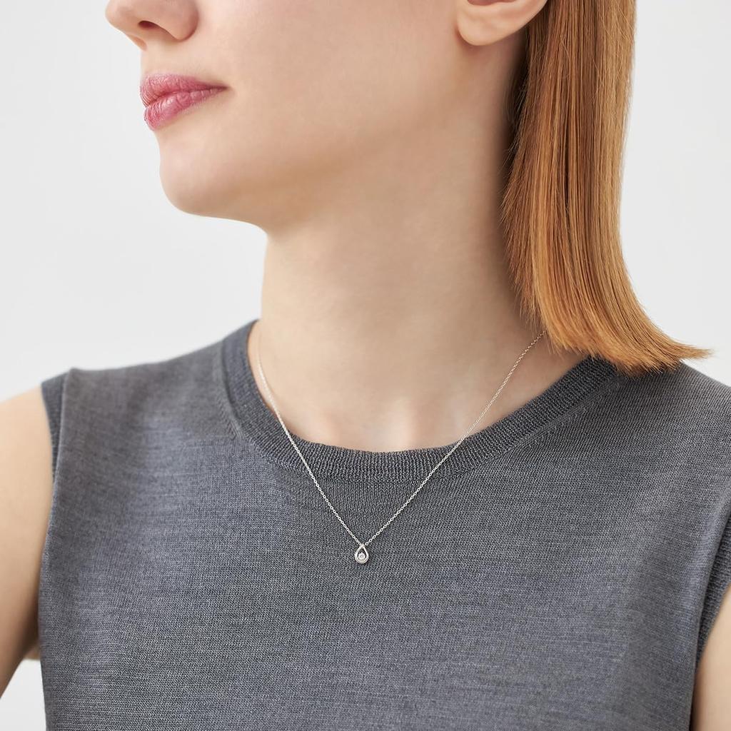 4°C Eternal Silver Teardrop Necklace 112534121804, Cubic Zirconia, 42 Cm