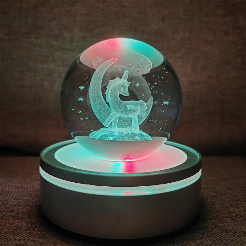Veilleuse boule de cristal lumineuse planète galaxie astronaute 3D RVB lune lampe de table lampe d'ambiance décorations de table cadeaux pour enfants