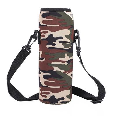 Garrafa de Água Esportiva ao Ar Livre 1L Bolsa Térmica Porta-Garrafa Capa Manga Protetora Anti-Escaldante com Alça