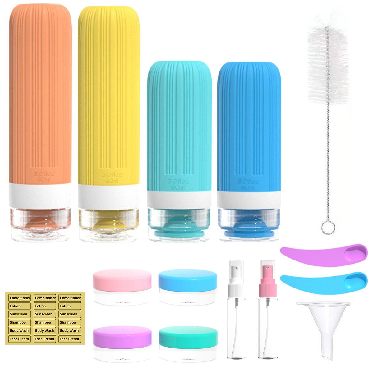 

1SET New Set Silicone Dispensing Bottle Shampoo Shower Gel Organizer Bottle Portable Outing Travel Sample