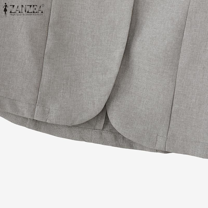 ZANZEA Women Casual V-Neck Loose Long Sleeve Cardigan Tops