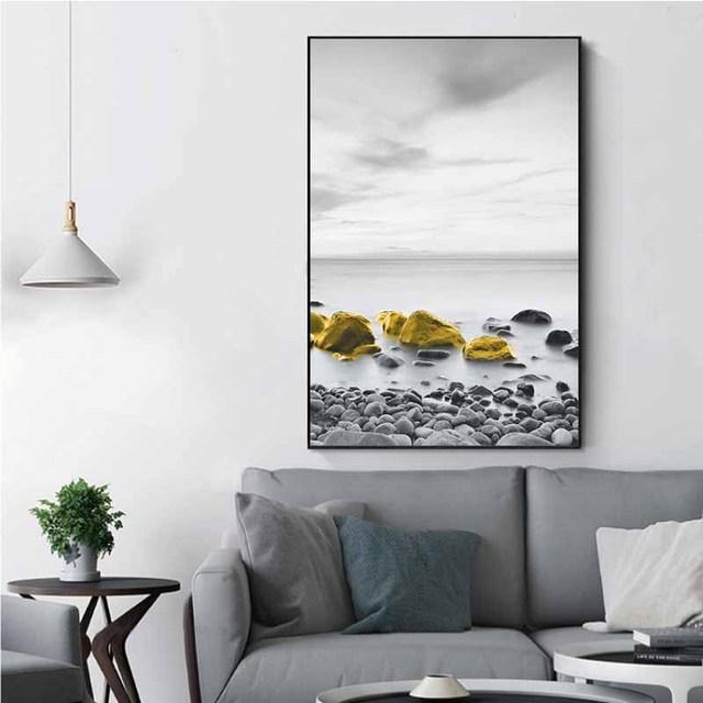 Golden Retro Natural Scenery Canvas Poster Nordic Boat Tree Lake Wall Art Modern Home Decoration Picture for Interior Paintings