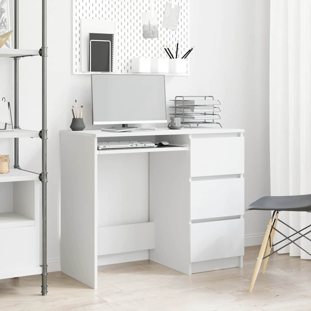 White Desk 90 X 45 X 76 Cm Particleboard