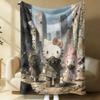 Sanrio Spring Forest Flannel Blanket Kawaii Hello Kitty Print Soft Warm Fluffy Throw Bed Sofa Cover Nap Office Shawl Summer