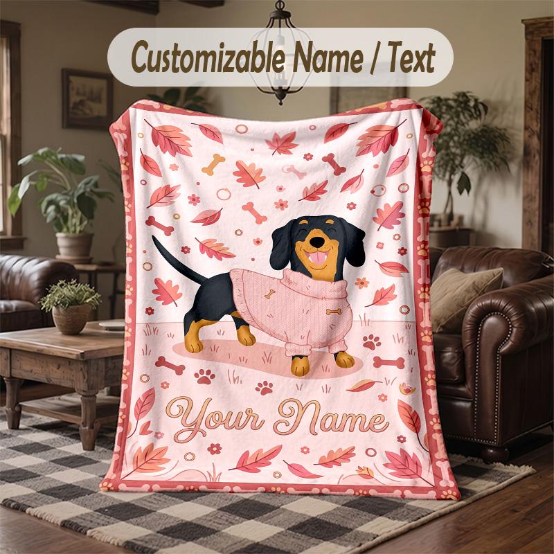 Autumn Harvest Festival 1 Theme Throw Blanket Custom Name Text Personalized Blanket Soft Cozy Blanket for Home Sofa Bed
