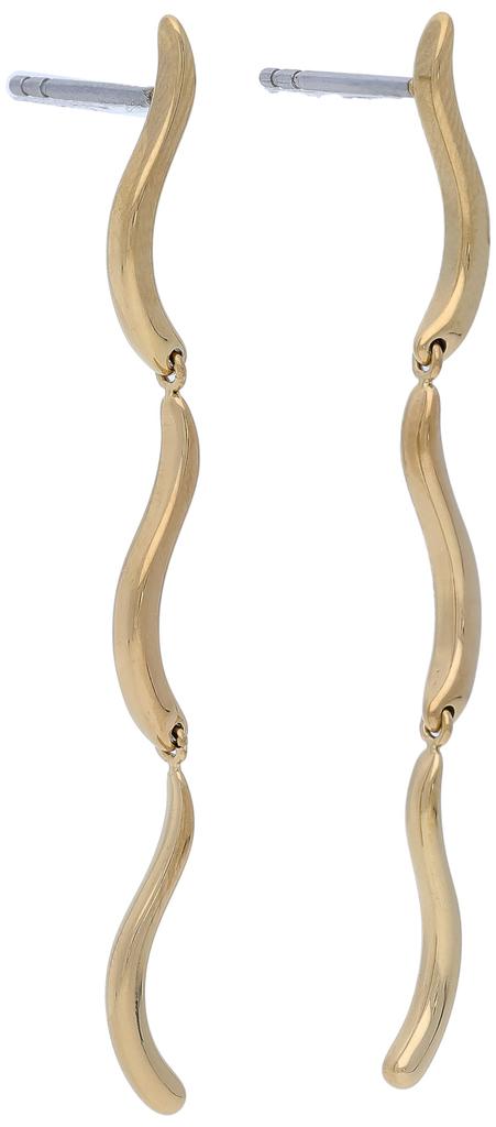 Skagen Women's ESSENTIAL WAVES Gold-Tone Stainless Steel Long Drop Earrings, SKJ1784710