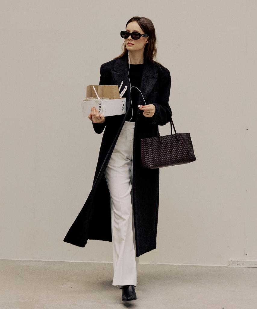Ahre Cove Wool Hairy Tailored Single Coat_Black