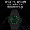 Waterproof Mens Square Quartz Watch Luminous Day Date Display Steel Strap Classic Casual Daily Wristwatch