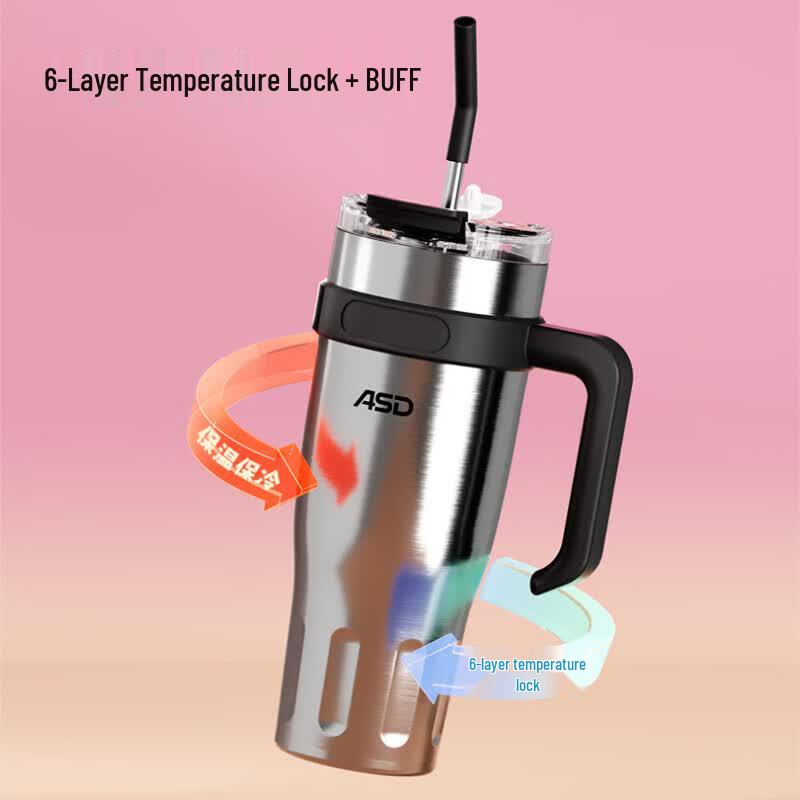 

Aishida 1000ml Insulated Stainless Steel Tumbler with Straw