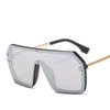 For Man XaYbZc Red Black Oversized Square Sunglasses Female Latest One Piece Lens Big Frame Sun Glasses UV Protection 400 Silver Mirror