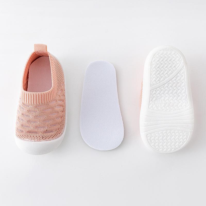 Baby Shoes Anti-slip Breathable Infant Crib Floor Socks with Rubber Sole for Children Girls Boys Mesh Shoes Soft Bottom Slippers