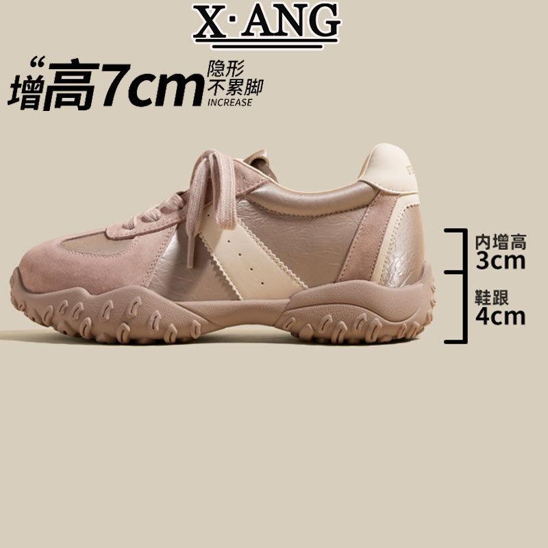 Small inner height increase women's shoes mesh breathable leather summer new thick-soled casual sports shoes