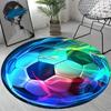 A High-End Soccer Pattern Round Mat - Non-Slip Machine Washable Floor Mat, Suitable for Living Room, Bedroom, Office Decoration, Washable Floor Mat