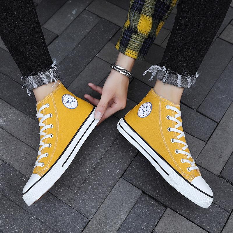 Autumn and winter velvet couple cotton shoes Korean version versatile thermal canvas shoes male student velvet cotton shoes