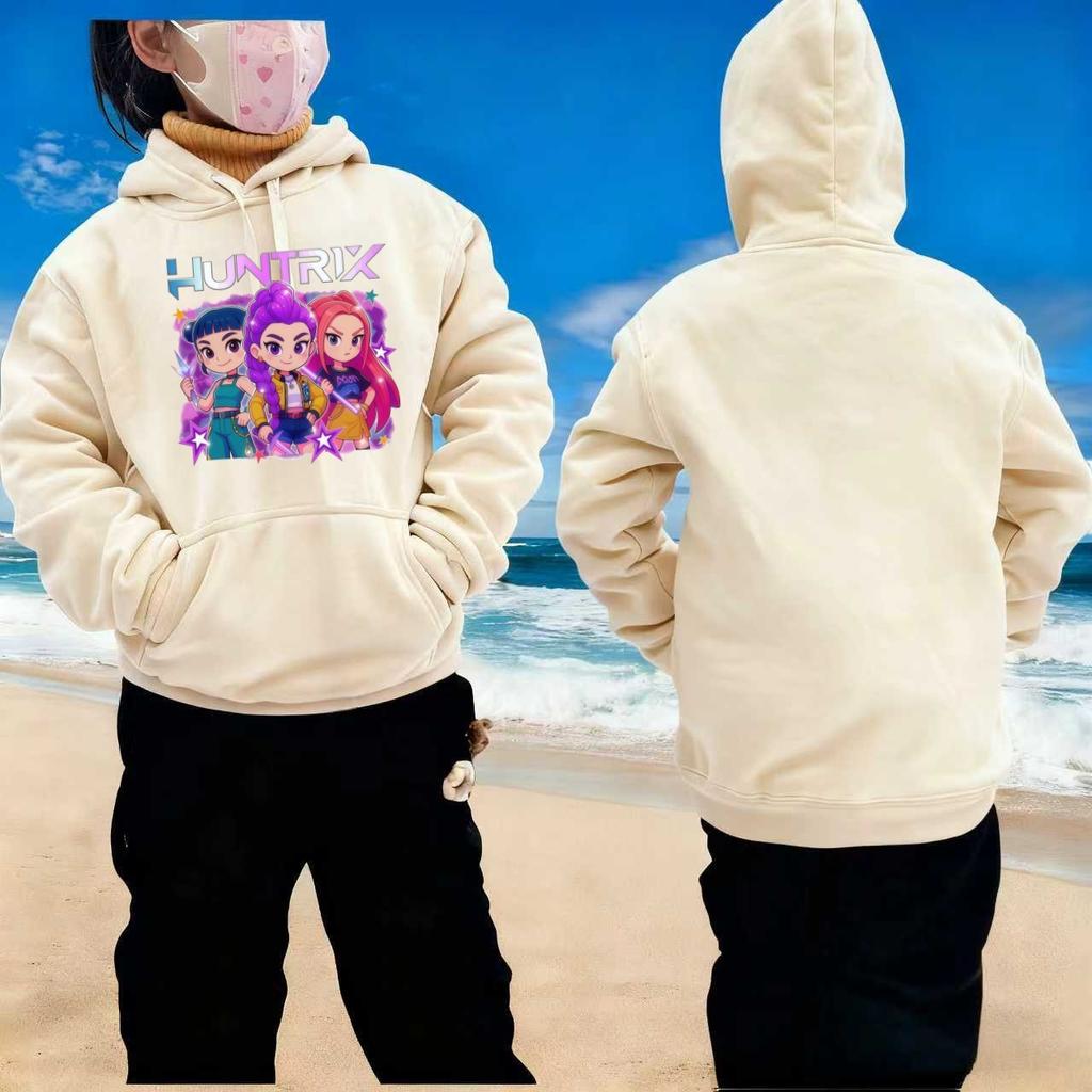Autumn Winter Kpop Demon Hunters Printed Hoodies Fashionable Casual Warm Sports Long Sleeved Children's Girl Hooded Sweatshirts
