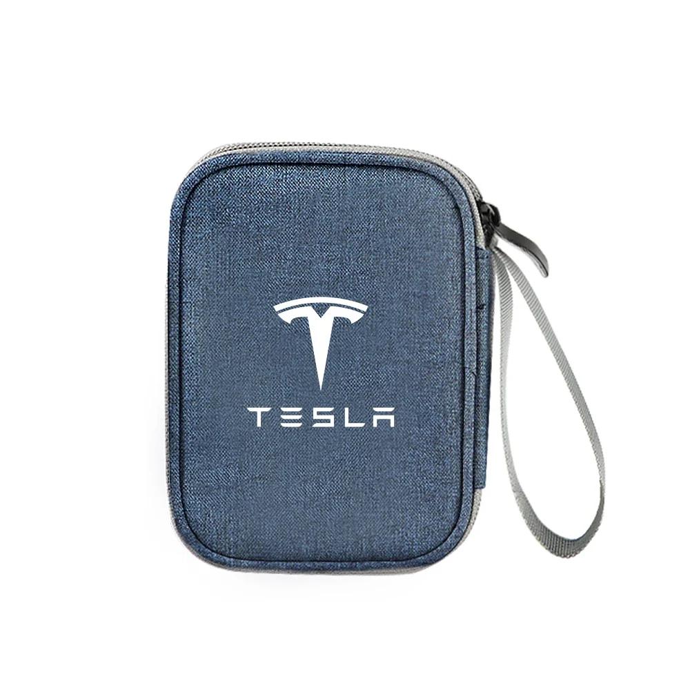 

Car Sticker 2025 New Tesla Car Storage Bag Travel Organizer Sundries Stowing Tidying Box For Tesla Model 3 Model S Roadster Coil